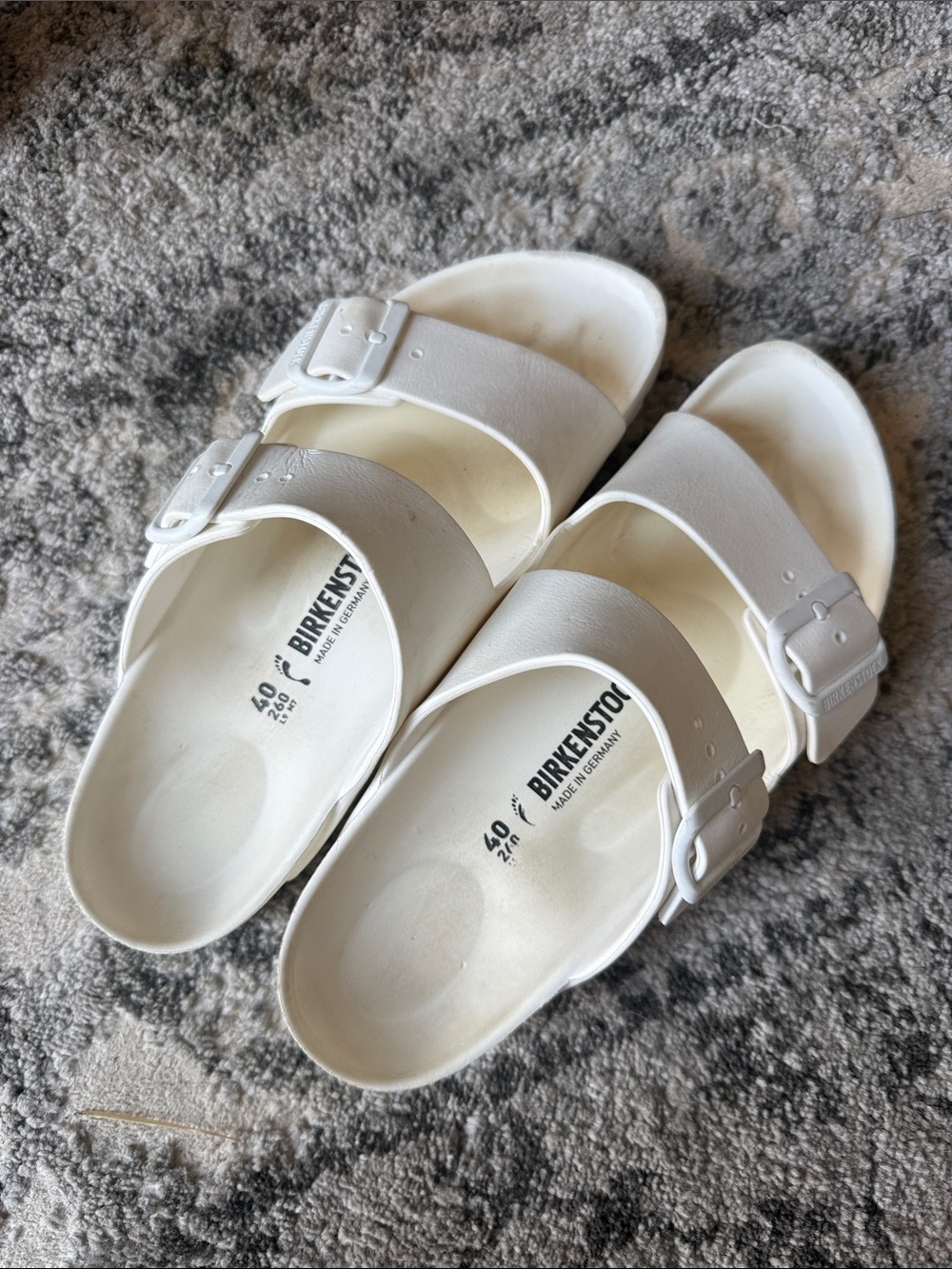 Birkenstock White Arizona EVA Slide Sandals with Adjustable Straps